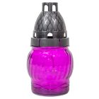 Kis gömb üvegmécses műanyag kupakkal lila 25gr 14cm 10db/#