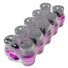 Kis gömb üvegmécses műanyag kupakkal lila 25gr 14cm 10db/#