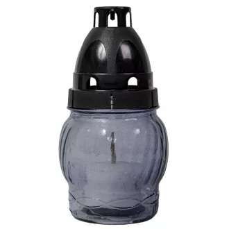   Kis gömb üvegmécses műanyag kupakkal szürke 25gr 14cm 10db/#