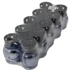Kis gömb üvegmécses műanyag kupakkal szürke 25gr 14cm 10db/#