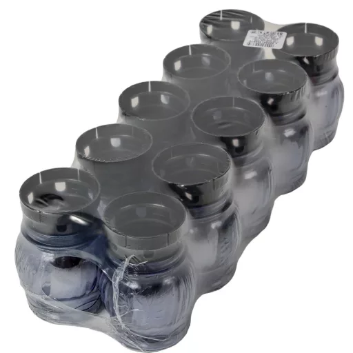 Kis gömb üvegmécses műanyag kupakkal szürke 25gr 14cm 10db/#