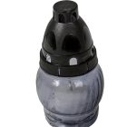 Kis gömb üvegmécses műanyag kupakkal szürke 25gr 14cm 10db/#