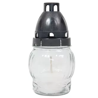   Kis gömb üvegmécses műanyag kupakkal fehér 25gr 14cm 10db/#