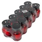 Kis gömb üvegmécses műanyag kupakkal piros 25gr 14cm 10db/#