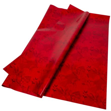Csomagoló fólia szív és levendula mintával bordó 70x100cm 5db-os