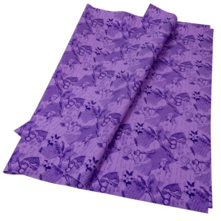 Csomagoló fólia szív és levendula mintával lila 70x100cm 5db-os
