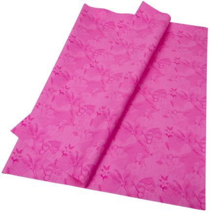 Csomagoló fólia szív és levendula mintával rózsaszín 70x100cm 5db-os