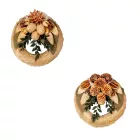 Szalma koszorú trópusi szárazvirág díszítéssel 15cm