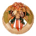 Szalma koszorú trópusi szárazvirág díszítéssel 25cm