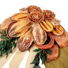 Szalma koszorú trópusi szárazvirág díszítéssel 25cm