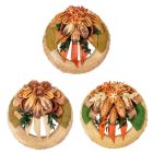 Szalma koszorú trópusi szárazvirág díszítéssel 25cm